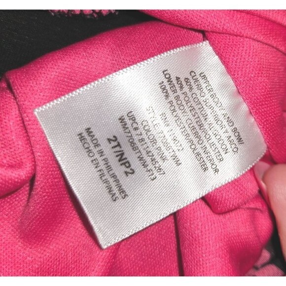 Barbie Top Girls 2T Pink Puff Tunic L/S TShirt Houndstooth Bow Graphic Print Dog - Picture 7 of 9